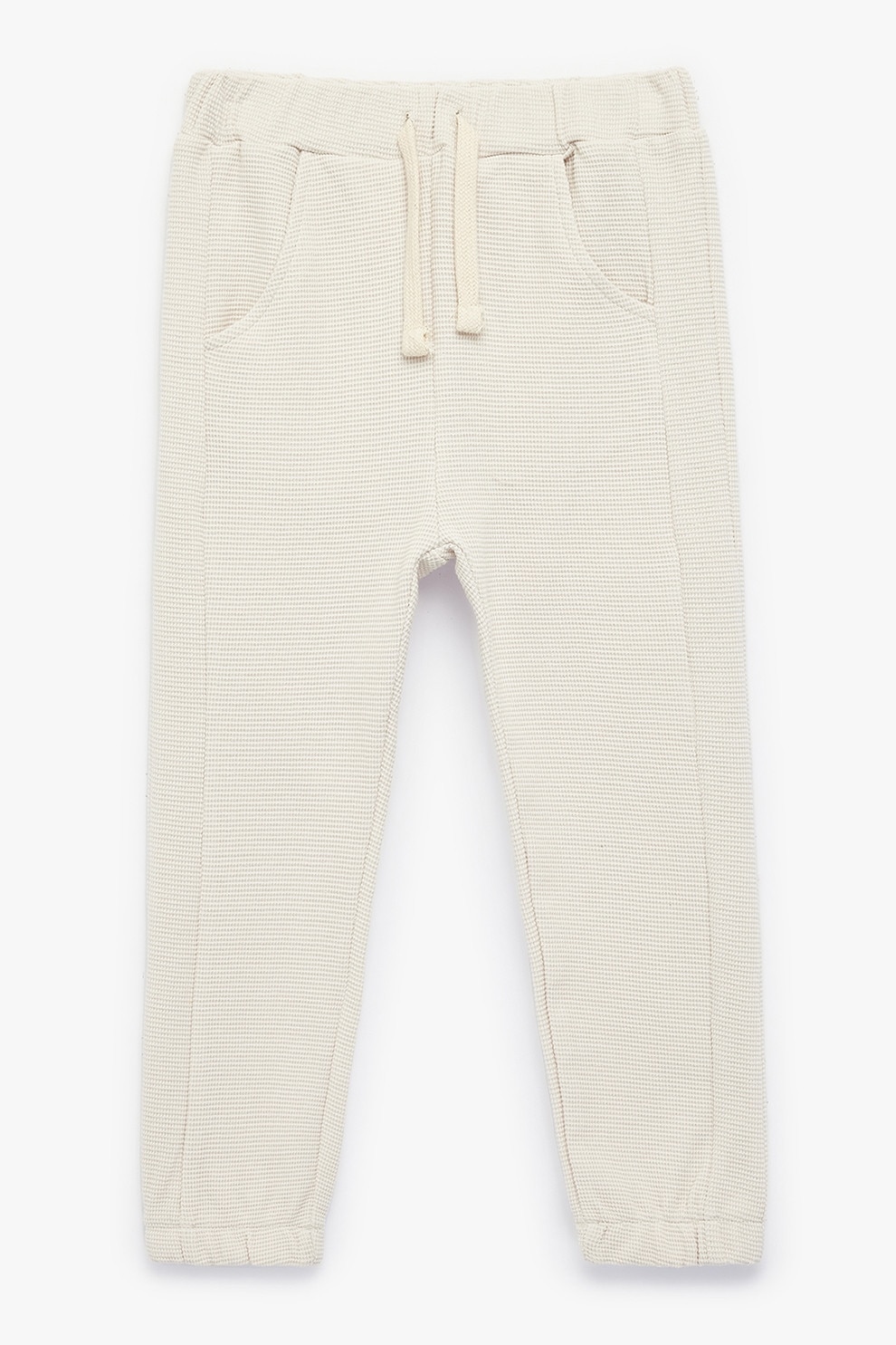 KOTON, Pantaloni de trening din bumbac cu model texturat, Bej, 80-86 CM