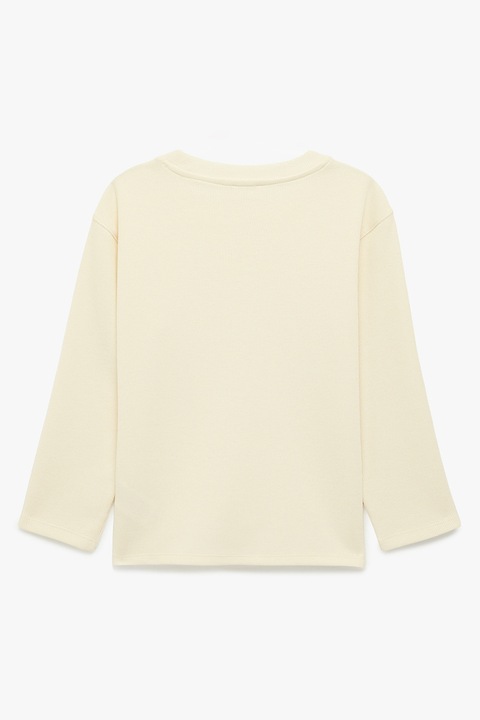 KOTON, Bluza uni cu decolteu la baza gatului, Crem