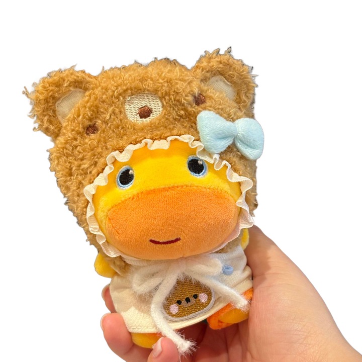 Jucarie plus, model animal, galben, accesoriu ursulet