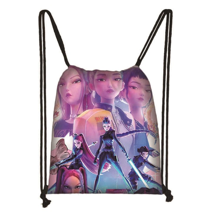 Ghiozdan din material Oxford, cu model K-pop demon hunters, model SKDKH005