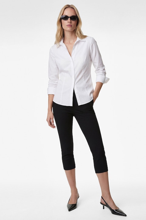 KOTON, Camasa uni din amestec de bumbac, Alb optic