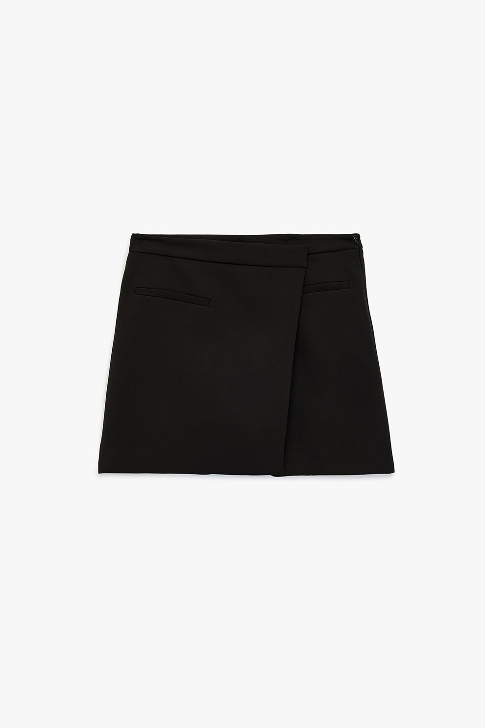 KOTON, Fusta-pantalon mini regular fit cu fermoar, Negru, 34
