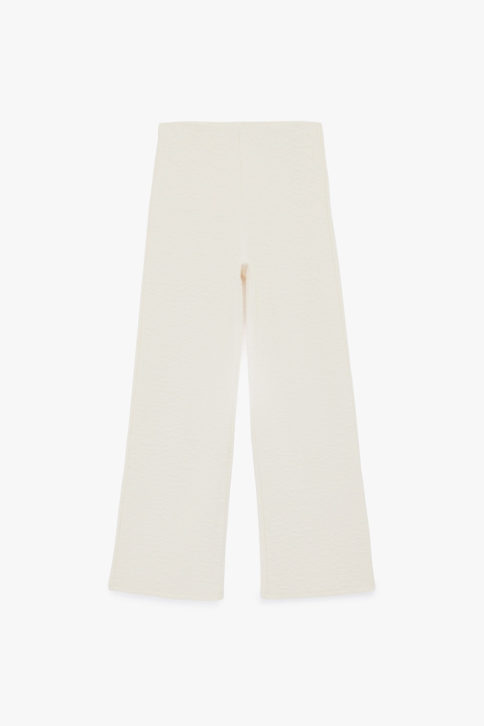 KOTON, Pantaloni texturati cu croiala ampla, Alb murdar, M