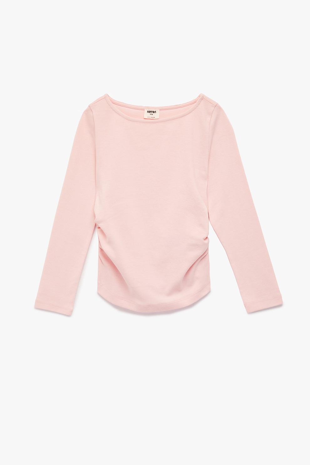 KOTON, Bluza din amestec de bumbac cu fronseu, Roz deschis, 134-140 CM