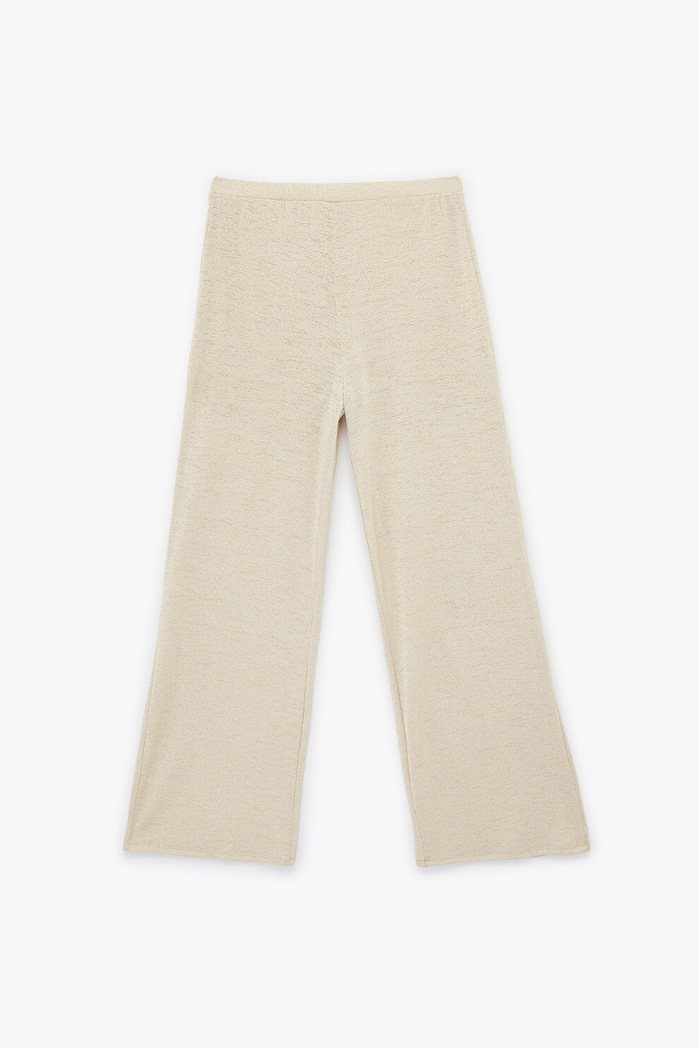 KOTON, Pantaloni cu croiala ampla si talie elastica, Bej deschis, M
