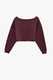 KOTON, Bluza crop de trening cu imprimeu text, Rosu inchis