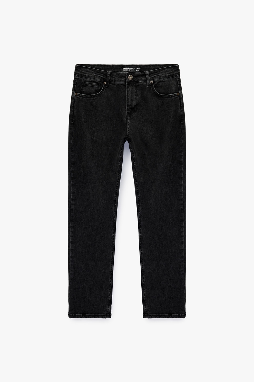 KOTON, Blugi slim fit din amestec de bumbac, Negru, W34-L32