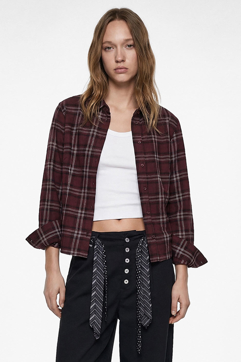 KOTON, Camasa regular-fit cu model in carouri, Visiniu, 38