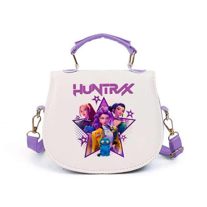 Детска чанта за рамо K-pop, лилава, 9x14.5x17x6.5см