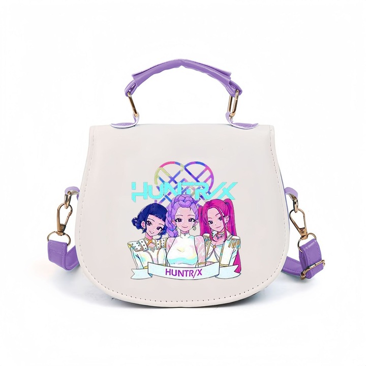 Geanta crossbody mini, design K-pop demon hunters, 18cm, multicolor