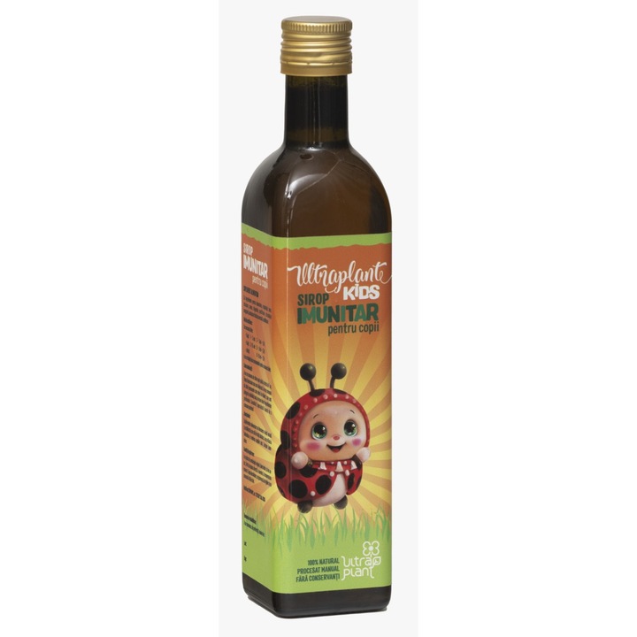 Sirop imunitate cu 33 de plante Ultraplant33 kids, adjuvant in viroze, gripe, tuse, 500 ml