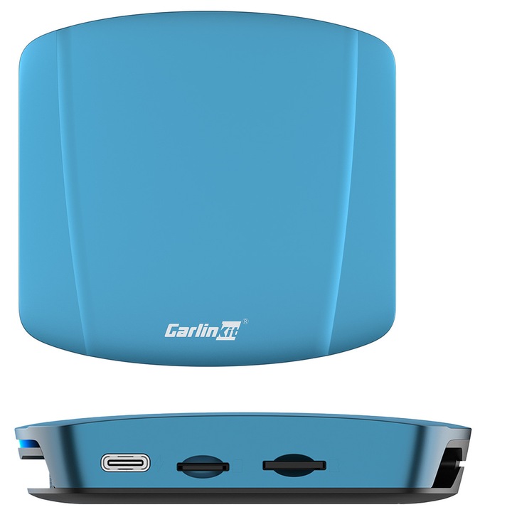 Безжичен адаптер за кола, Carlinkit, Tbox Ultra 1, 90x84.9x17.1 мм, Android 15 система, мощен Qualcomm Sm6350 процесор и Adreno 619 графика