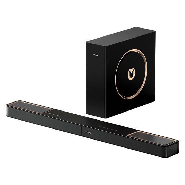 Soundbar ULTIMEA 3.1, cu subwoofer, Dolby Atmos, conectivitate BT 5.4, HDMI eARC