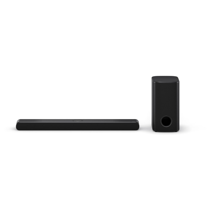 Bara de Sunet LG DS77TY 3.1, 400W, cu Subwoofer Wireless, Negru