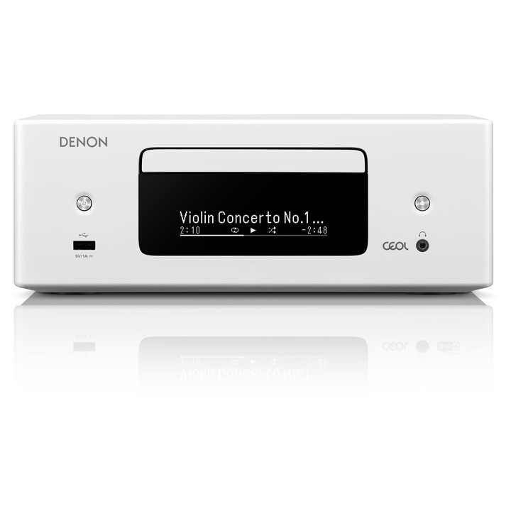 Sistem compact Denon RCD-N12DAB, amplificator HiFi, radio DAB+, alb, 14, 29x13, 15x8, 94cm