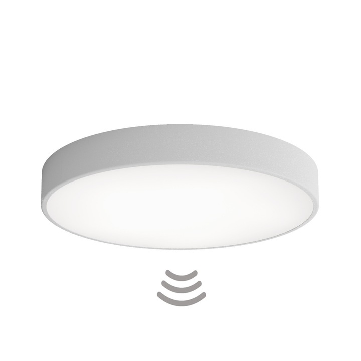 Плафон Temar Cleo 600, 60 см, сив, със сензор за движение