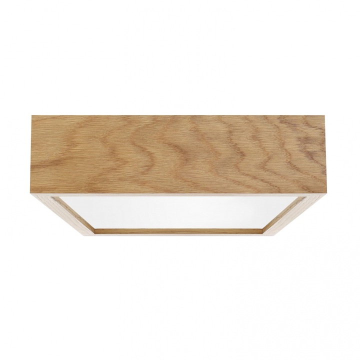 Plafoniera, Quatro DR305 DAB, Temar, alb si maro sterjar, 30x30cm