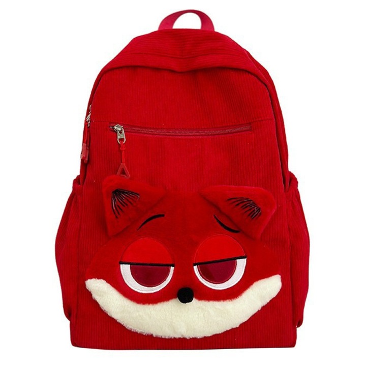 Retró kislány hátizsák, piros, 30x11x14cm