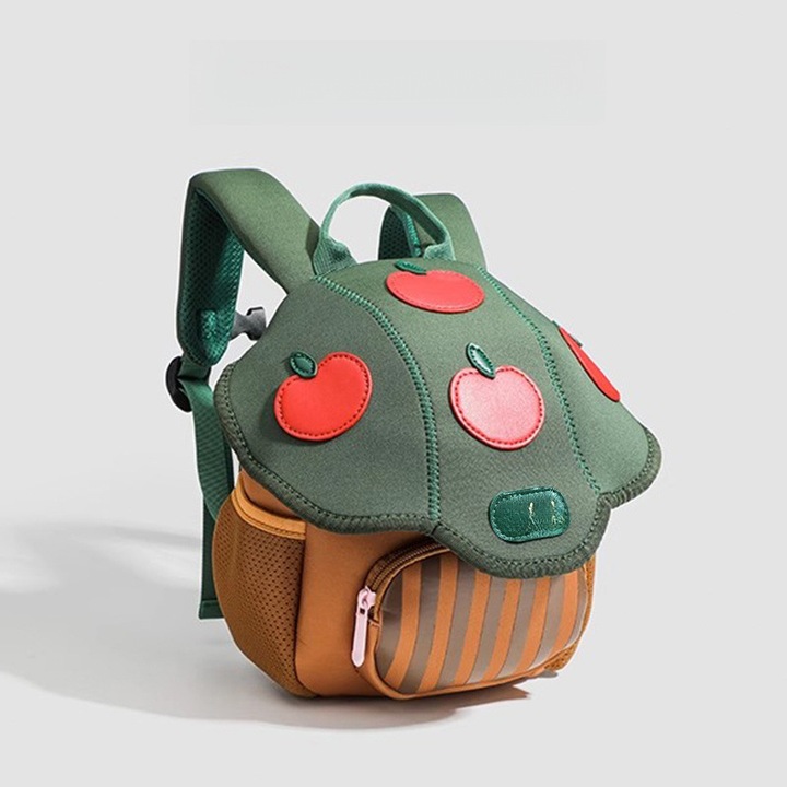 Gyermek hátizsák, gomba modell, uniszex, zöld, 3-6 év, kompakt és könnyű