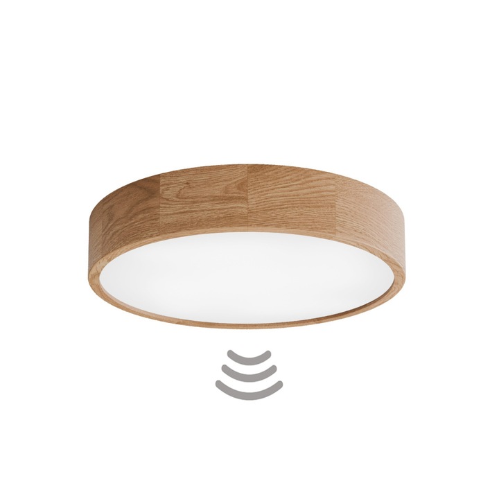 Плафон Temar Cleo DR475 E27, със сензор за движение, цвят дъб