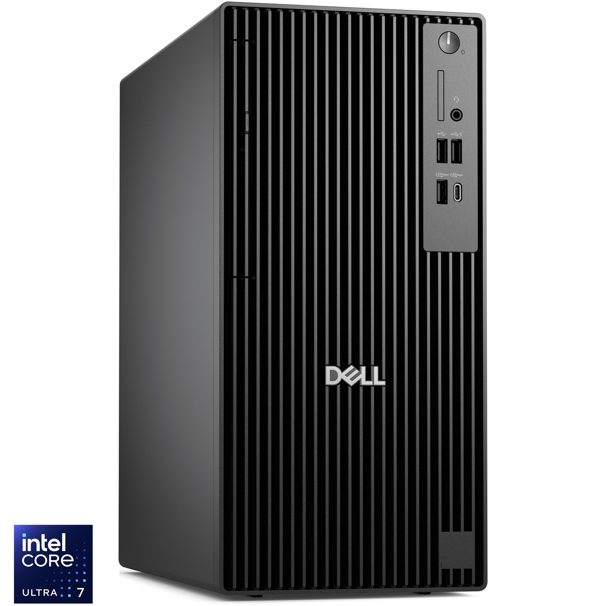 Sistem Desktop PC Dell Pro Plus QBT1250 Tower cu procesor Intel® Core™ Ultra 7 265 pana la 5.3GHz, 16GB DDR5, 512GB SSD, Intel® Graphics, Ubuntu, Negru