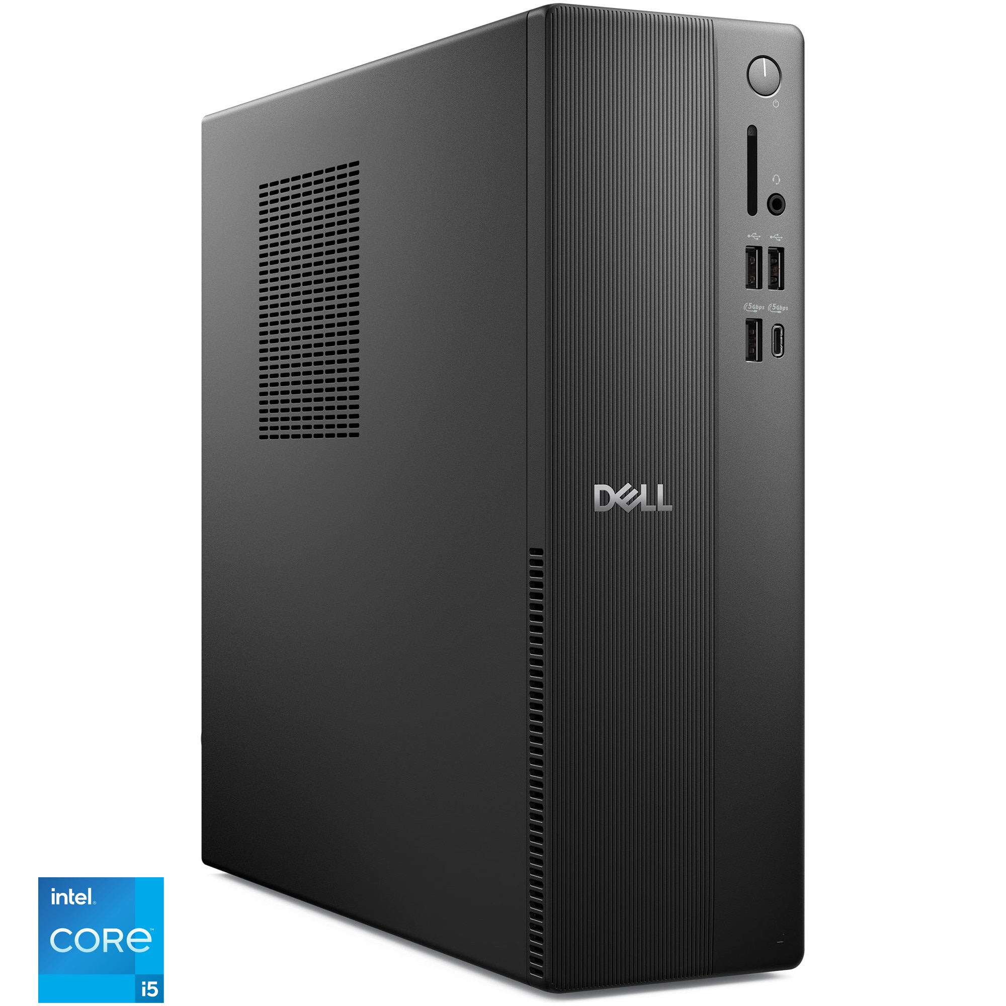 Sistem Desktop PC Dell Slim ECS1250 SFF cu procesor Intel® Core™ i5-14400 pana la 4.7GHz, 16GB RAM DDR5, 512GB SSD, Intel® UHD Graphics 730, Ubuntu, Negru