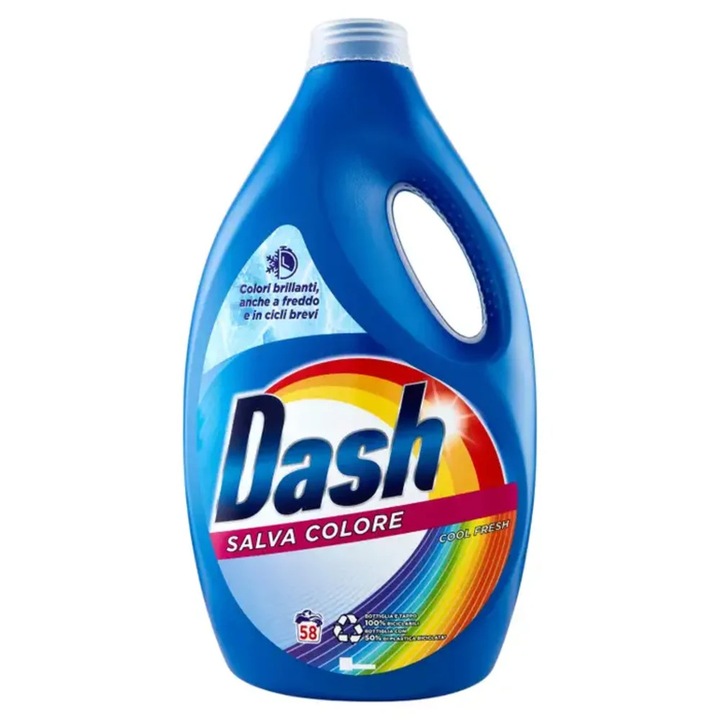 Detergent de rufe lichid Dash, 58 spalari, colorate