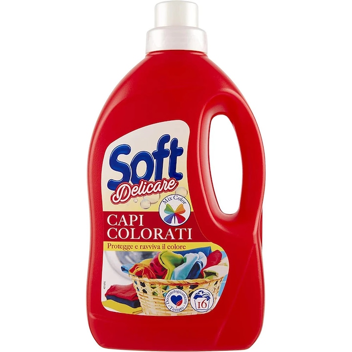 Detergent lichid pentru rufe colorate, SOFT, 900ml, 40 spălări, automat