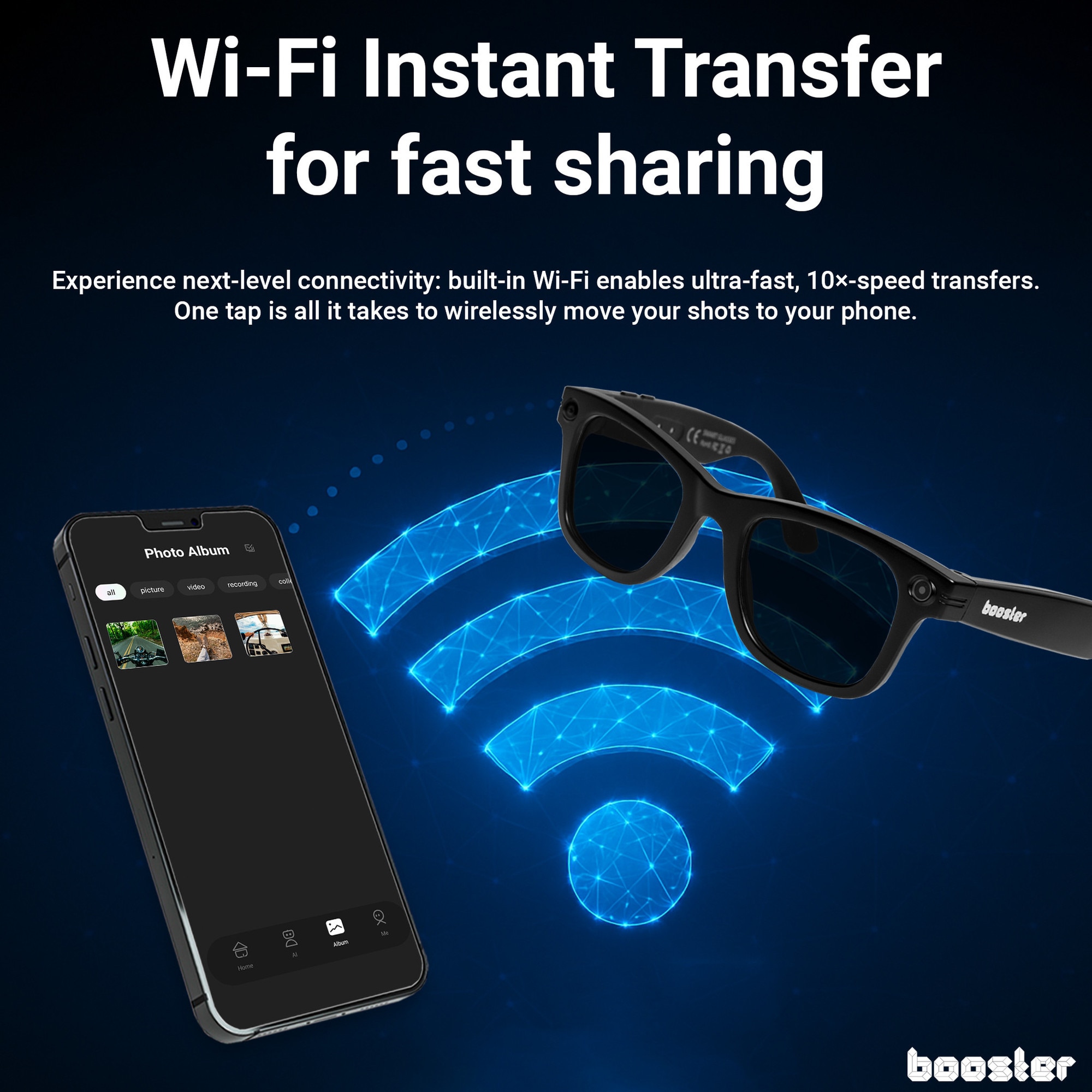 Booster Vision Pro – Ochelari Smart cu Inteligenta Artificiala, Camera ...