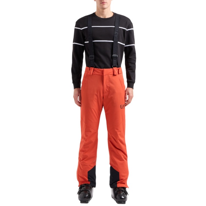 Pantaloni schi barbati Emporio Armani Kitzbuhel Protectum, portocaliu, M, impermeabili, izolatie termica