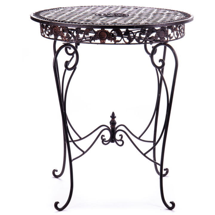 Masa rotunda din fier forjat, rezistenta ridicata la exterior