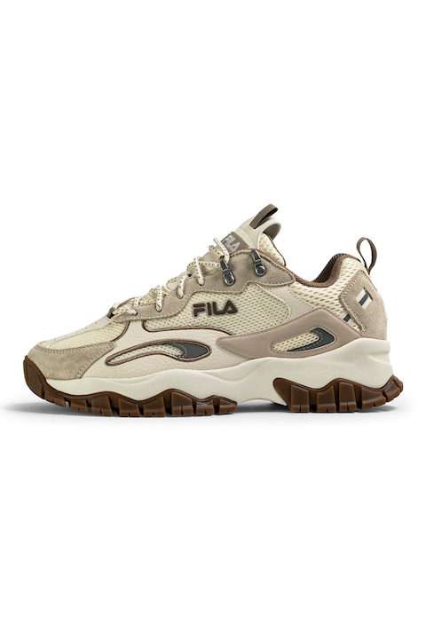 Fila, Pantofi sport cu detalii din piele intoarsa Ray Tracer TR2, Maro inchis/Bej/Maro deschis