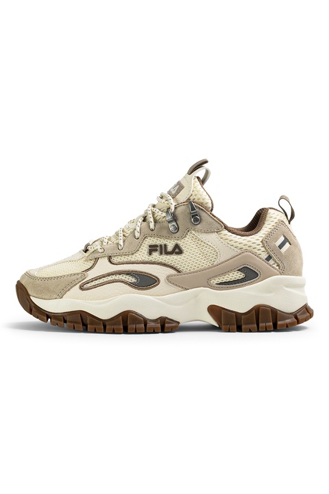 Fila, Pantofi sport cu garnituri de piele intoarsa Ray Tracer TR2, Alb fildes/Crem