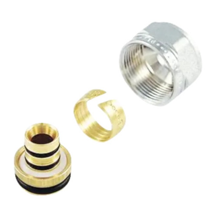 Adaptor pentru tub multistrat Pex/Pexal Tiemme pentru conexiuni cu filet 24x19 (Ø18) cromat