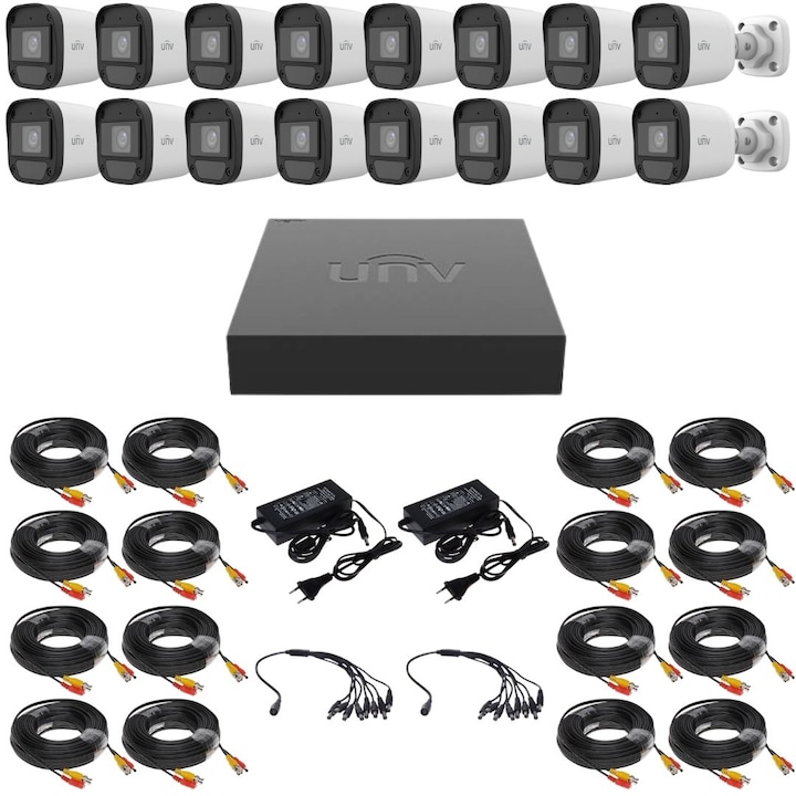 Kit Supraveghere, Hikvision, 4 camere IP 8MP, Dual Light IR, NVR 12MP, microfon, 500GB HDD, accesorii incluse