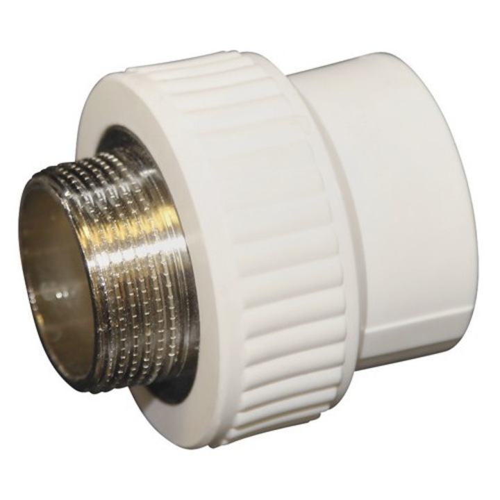 Racord PPR alb cu filet metalic exterior 20x3/4”