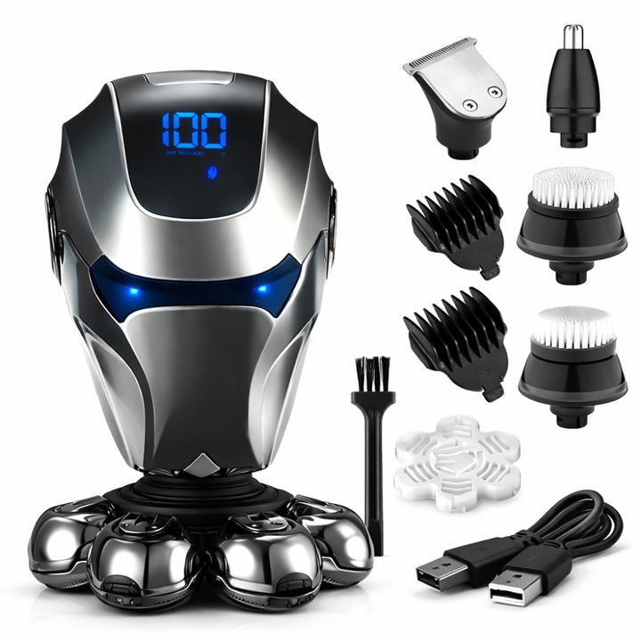 Електрическа самобръсначка ProShave IdealTI®, 7 независими ножчета, IPX7, LED дисплей, мощност 8 W, USB Type-C, 600 mAh