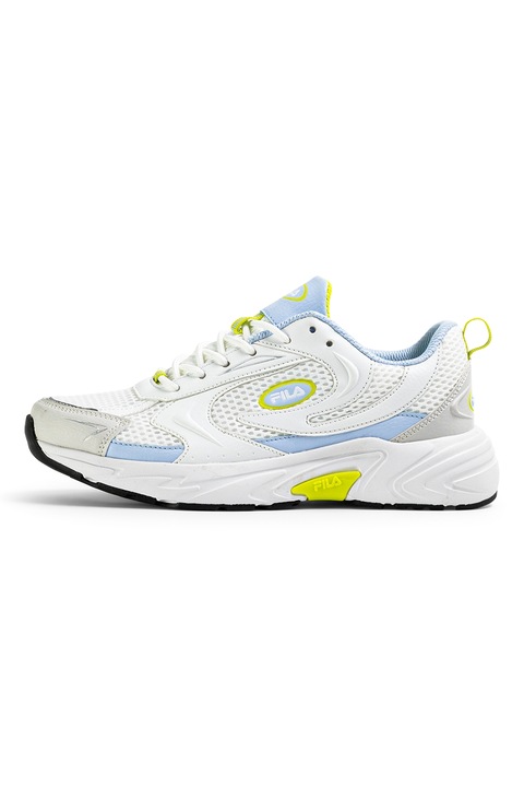 Fila, Pantofi sport demi-wedge din piele ecologica Kreatix, Alb/Albastru deschis