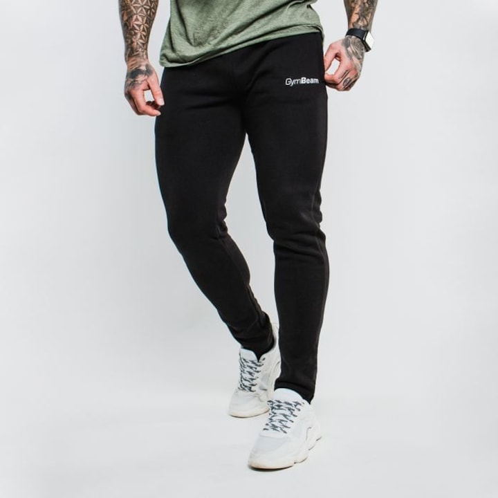 Pantaloni sport Slimfit, GymBeam, Negru