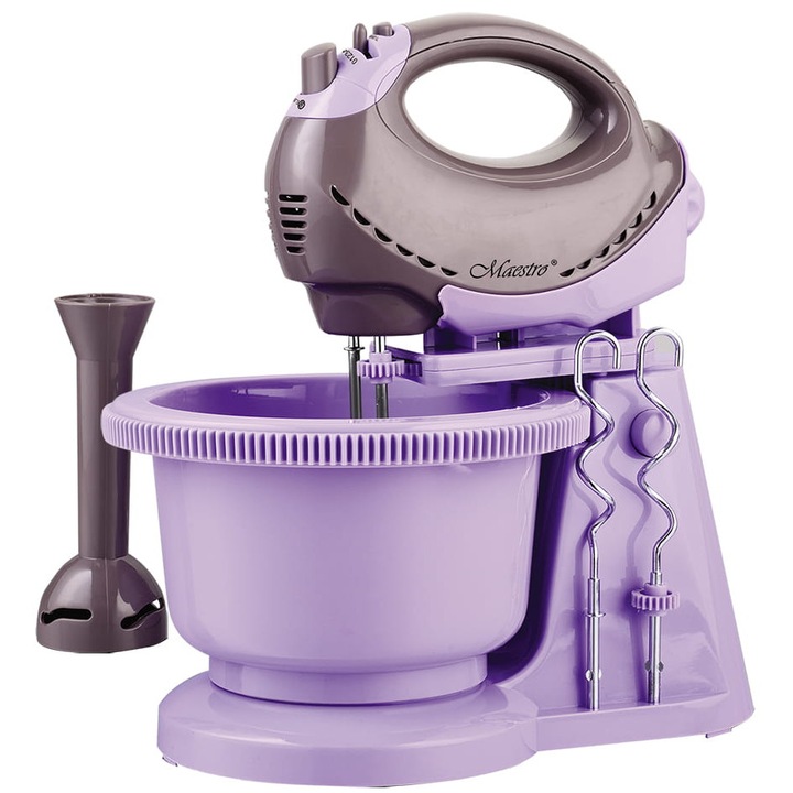 Mikser cu bol si blender MAESTRO, 2.5L, 6 viteze, alb