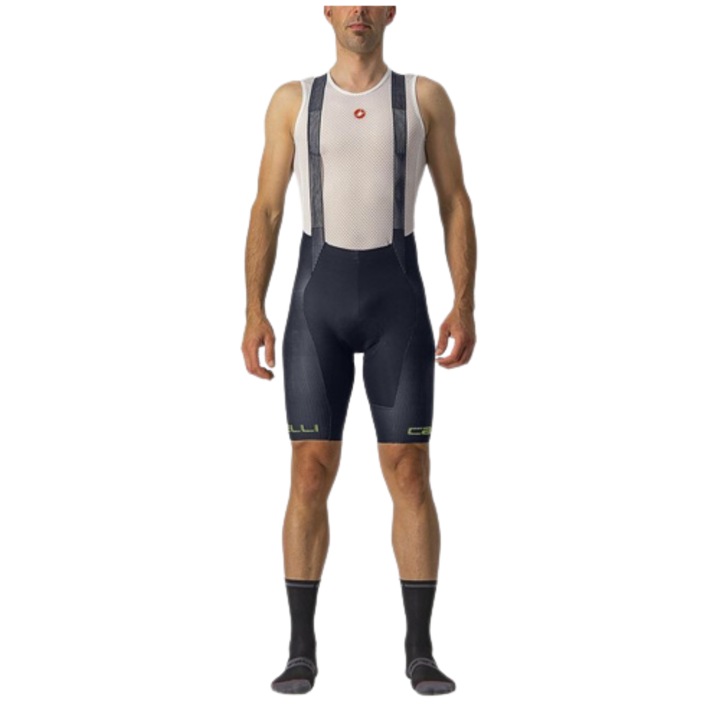 Pantaloni scurti ciclism cu bretele barbati Castelli Free Aero RC Pro-Bleumarin-S
