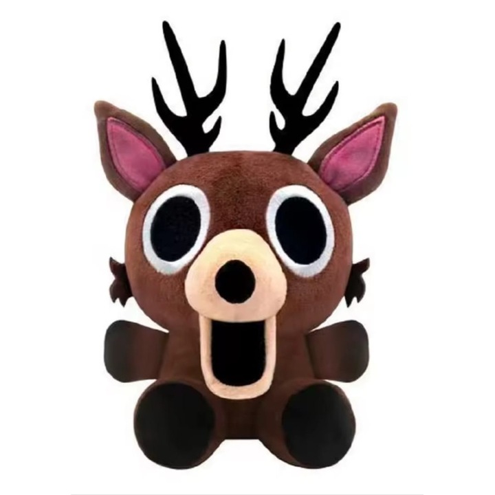 Jucarie plus 99 nights in the forest, Mini Caprioara din 99 nopti in padure, Mini deer Roblox, Personaj esential, pufoasa, 27 cm, maro