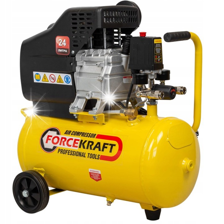 Компресор Forcekraft FK-BM20/24, 24л, 8 бара, 58x31x57см, безшумен