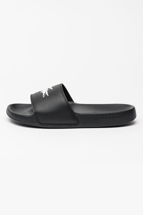 Lacoste, Чехли с лого, Бял/Черен