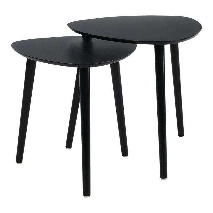 Set 2 mese de cafea Trends4You, triunghiulare, negru