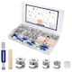 Set 120 Accesorii pentru Mobila, DANATI, din Otel inoxidabil, Lemn si Plastic, Calitate Premium, Diverse dimensiuni, pentru Reparat sau Instalat mobila