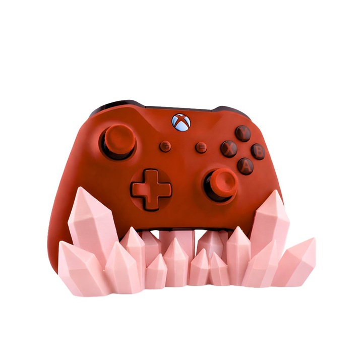 Suport Controller Xbox, Roz Pastel Deschis, Cristale, 14.7 x 5.6 x 5.7 cm