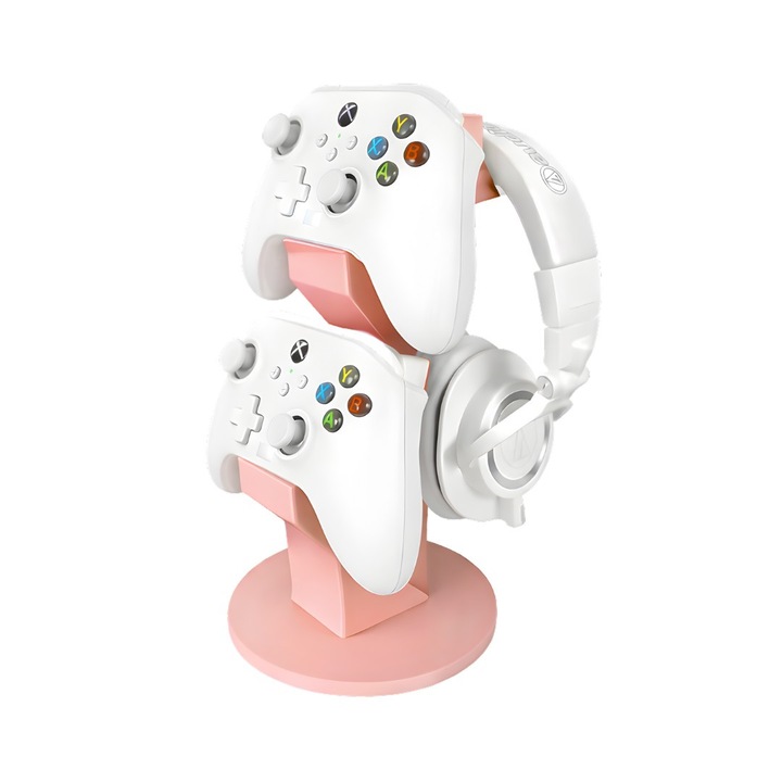 Suport pentru căști și controller Xbox, roz pastel, 11.5x16.9x24.8cm
