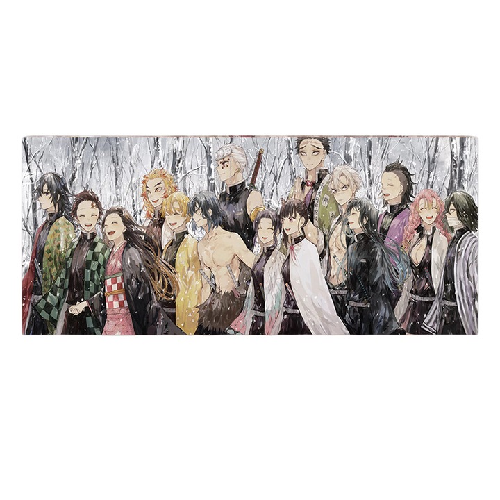 Mousepad Demon Slayer, dimensiune mare 700x300mm, baza din cauciuc antiderapant