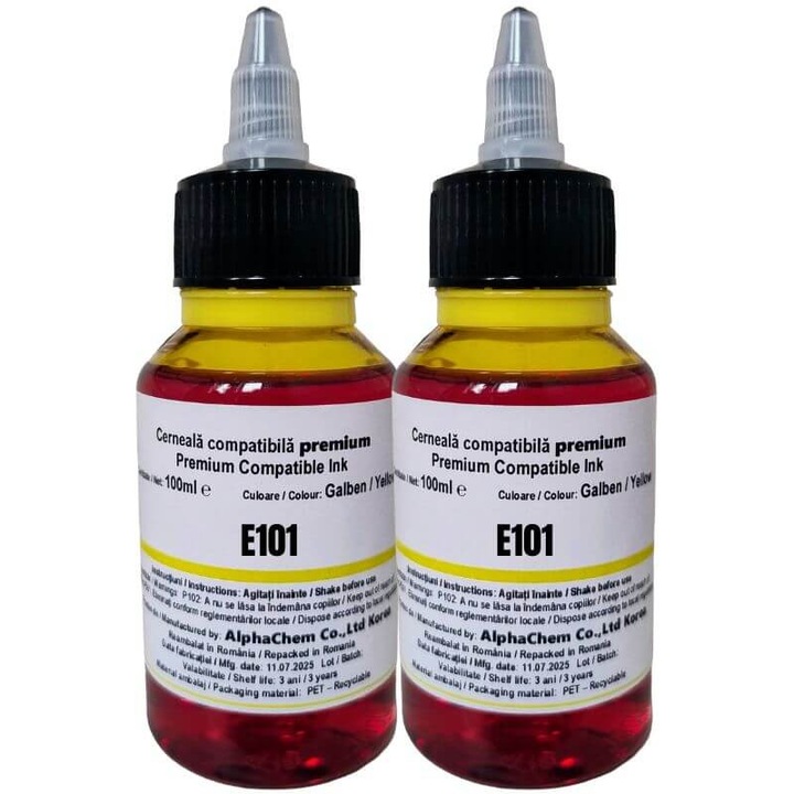 Flacon Cerneala Compatibil Epson(101) 2x100ml C13T03V44A Yellow